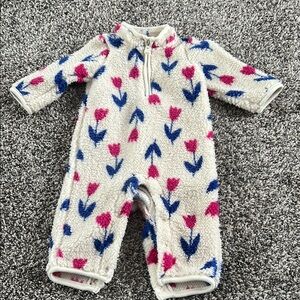 Carter's Cozy Floral Sherpa Footie - Pink and Blue